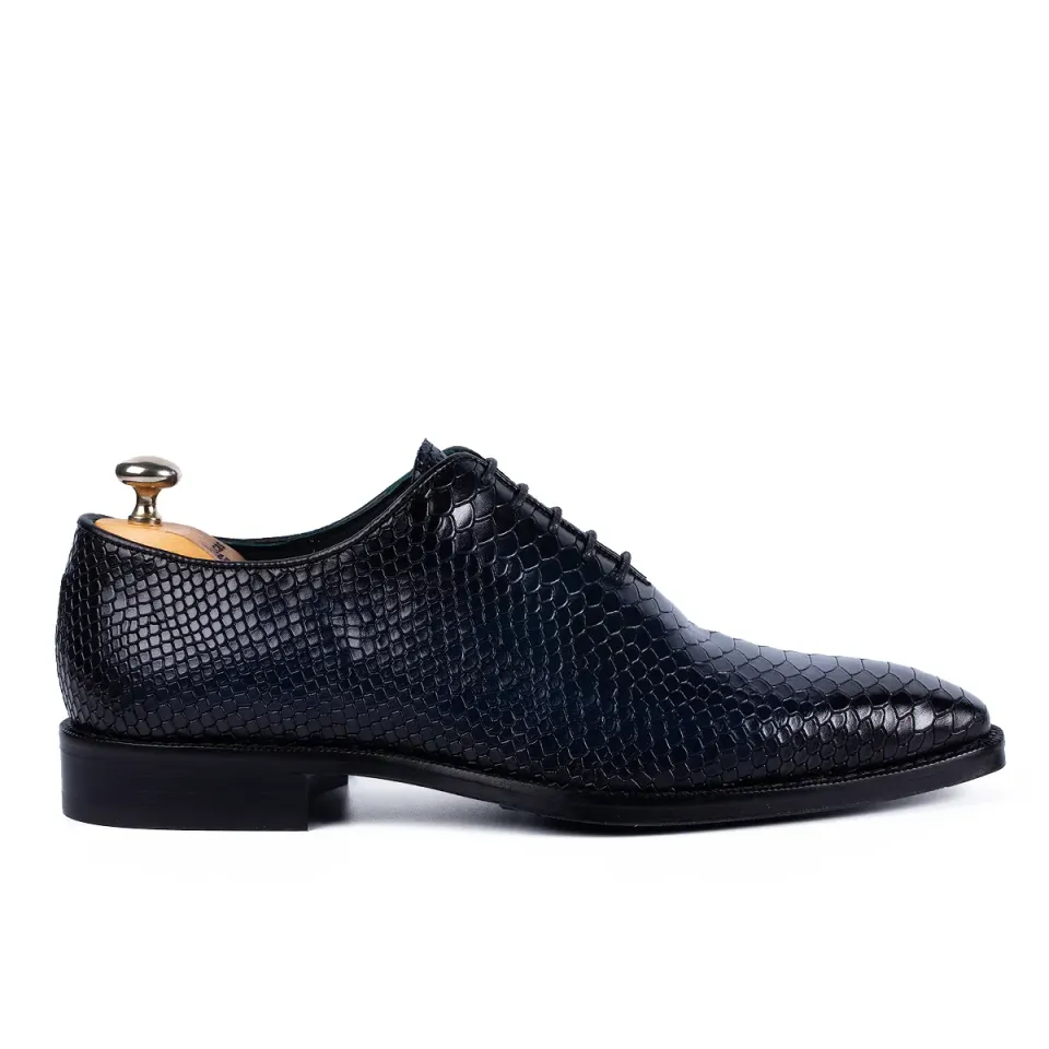 Lucas Shoes 725 Piton pantofi albastru pictati manual