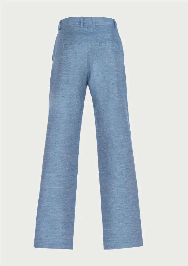 Flagelus Sha Ron blugi drepti bleu din denim