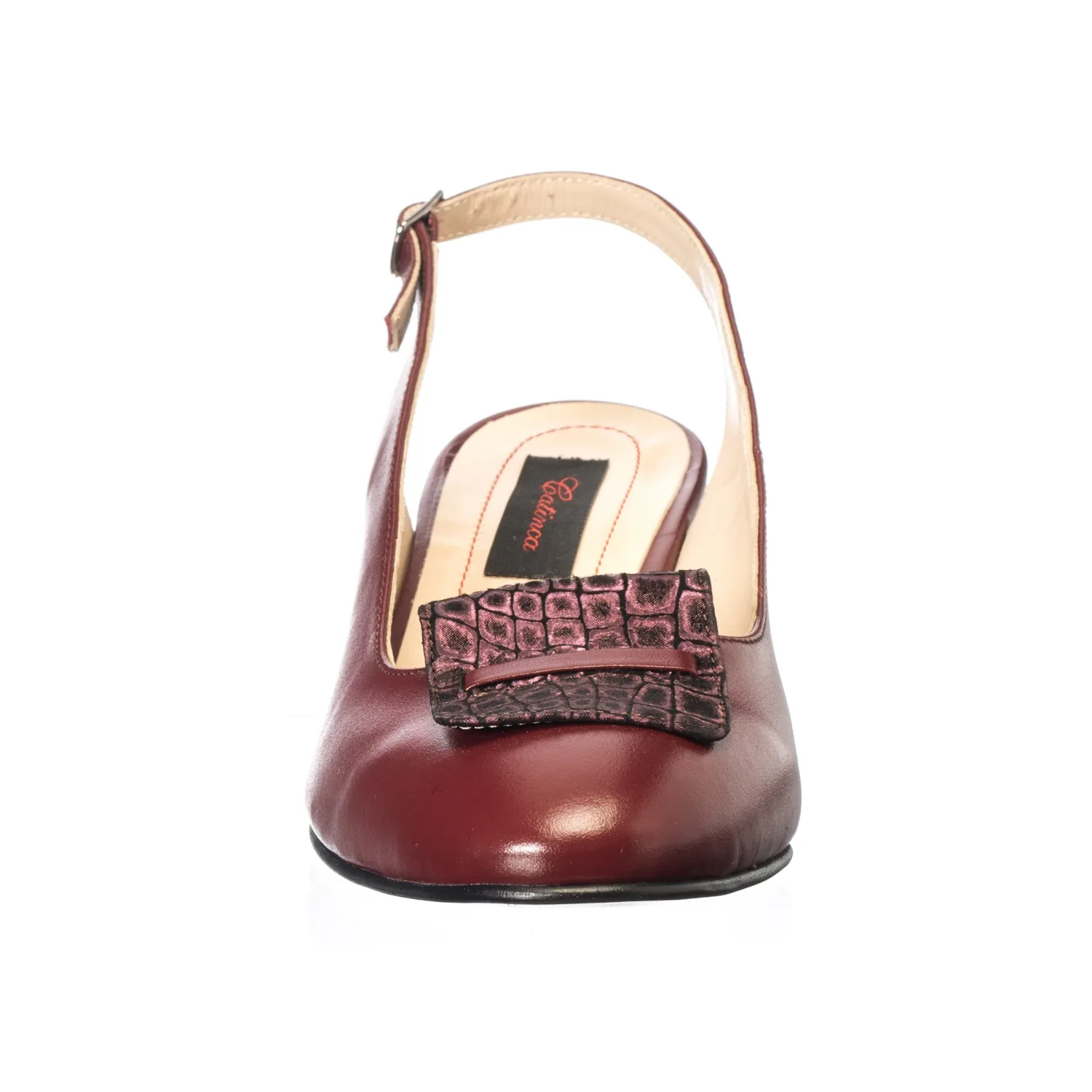 Catinca Shoes A85 BOP sandale piele naturala bordo pietricele