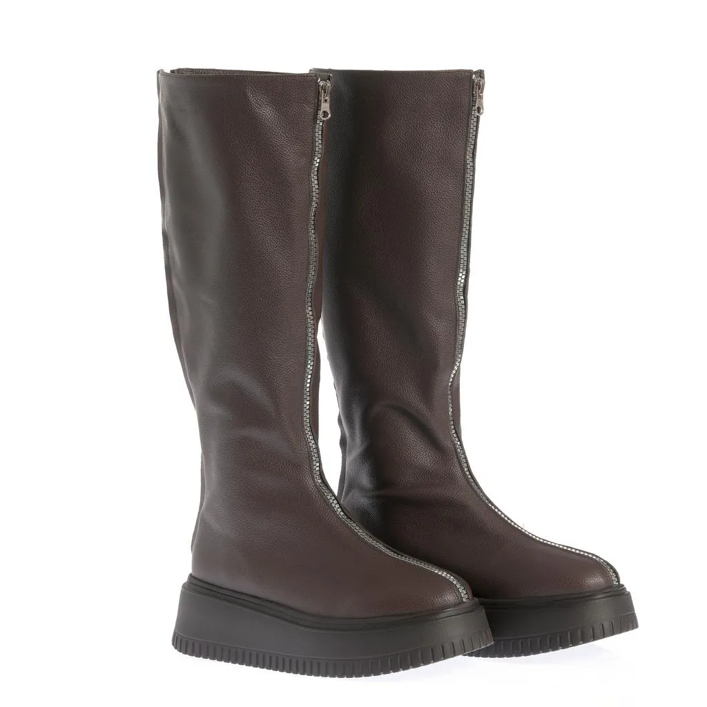 Ana Urbana Shoes Anne Marie cizme maro piele