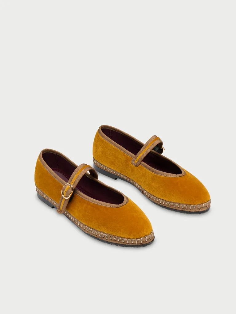 Flagelus Pierre Mustard balerini catifea muștar