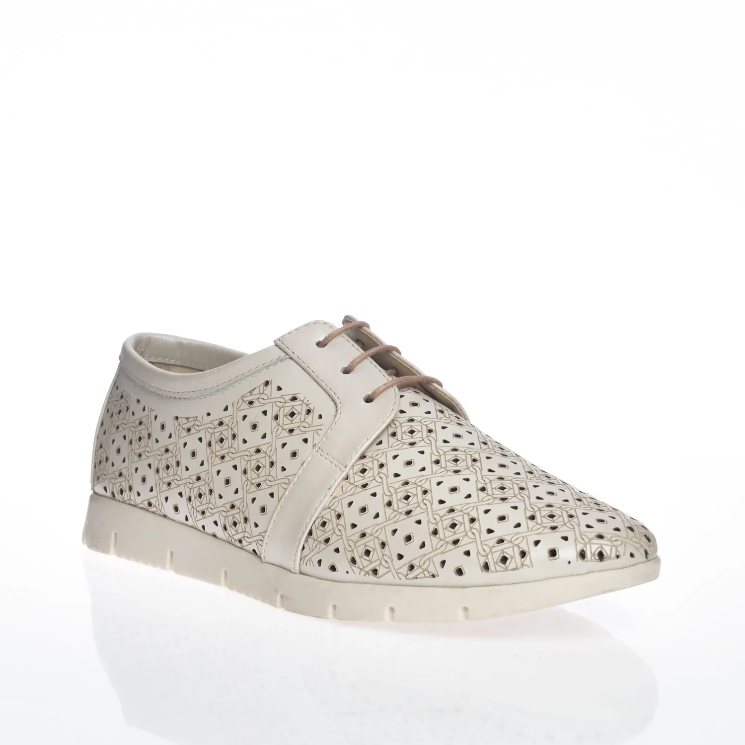 Pantofi damă Catinca Shoes D7 A albi din piele naturală