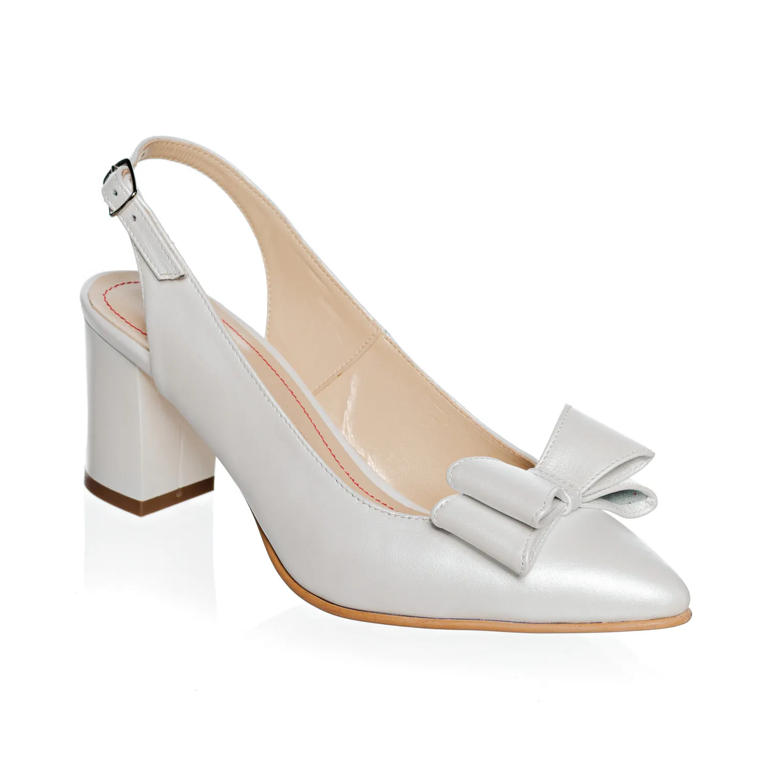 Catinca Shoes D18 AS sandale dama albe piele sidef