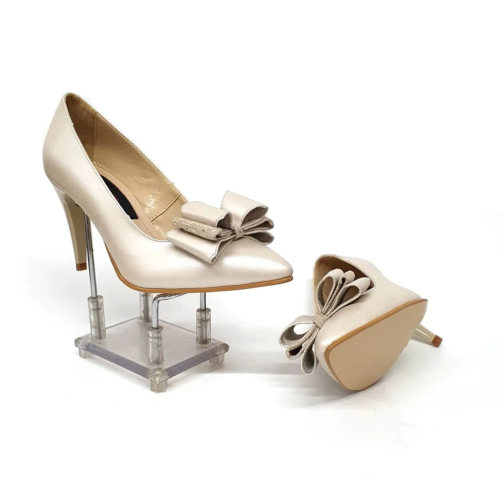 Catinca Shoes A15 BSFA pantofi dama bej fir auriu