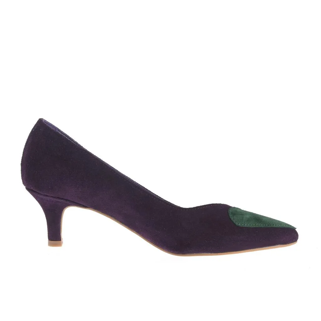 Ana Urbana Mihaela pantofi verde-mov toc 4 cm