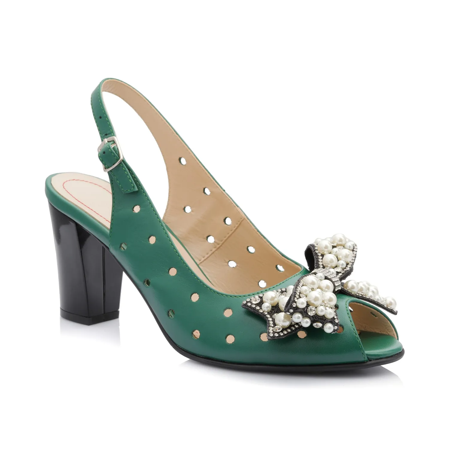 Catinca Shoes F24M VB sandale damă piele verde box