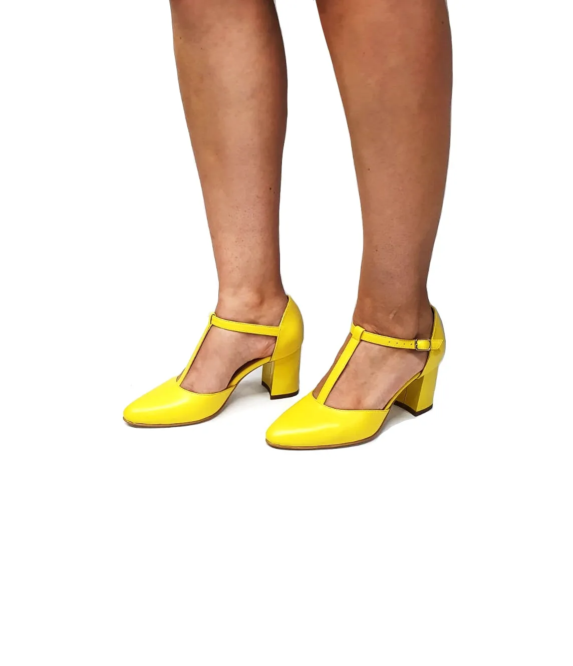 Catinca Shoes D13 GB sandale damă galben box piele naturală
