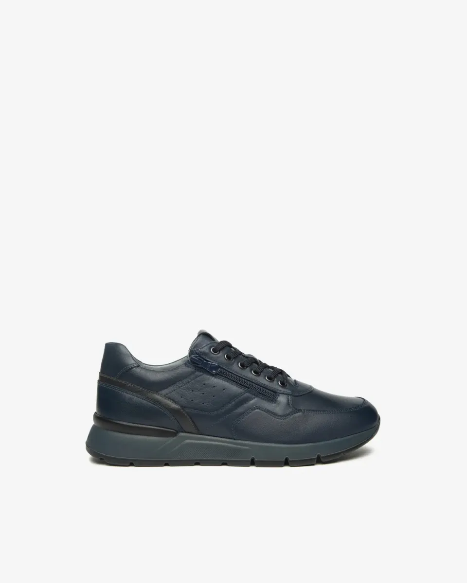 Sneakers NeroGiardini barbati piele cu brant Memory