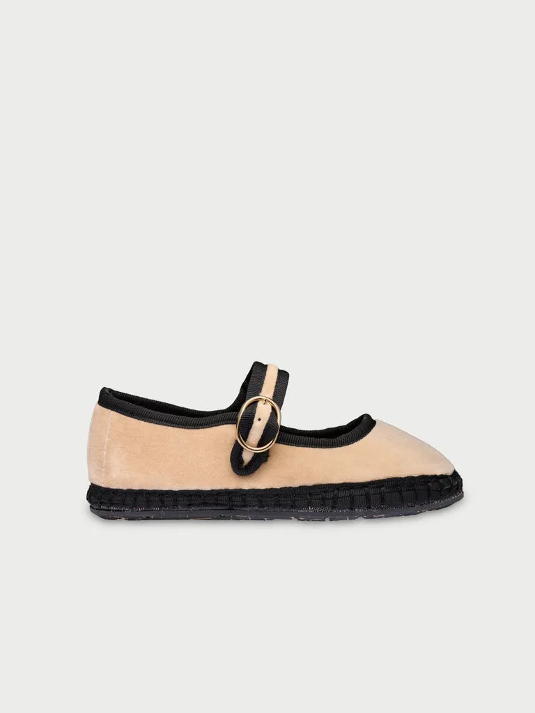Flagelus Theodora Kids pantofi bej catifea