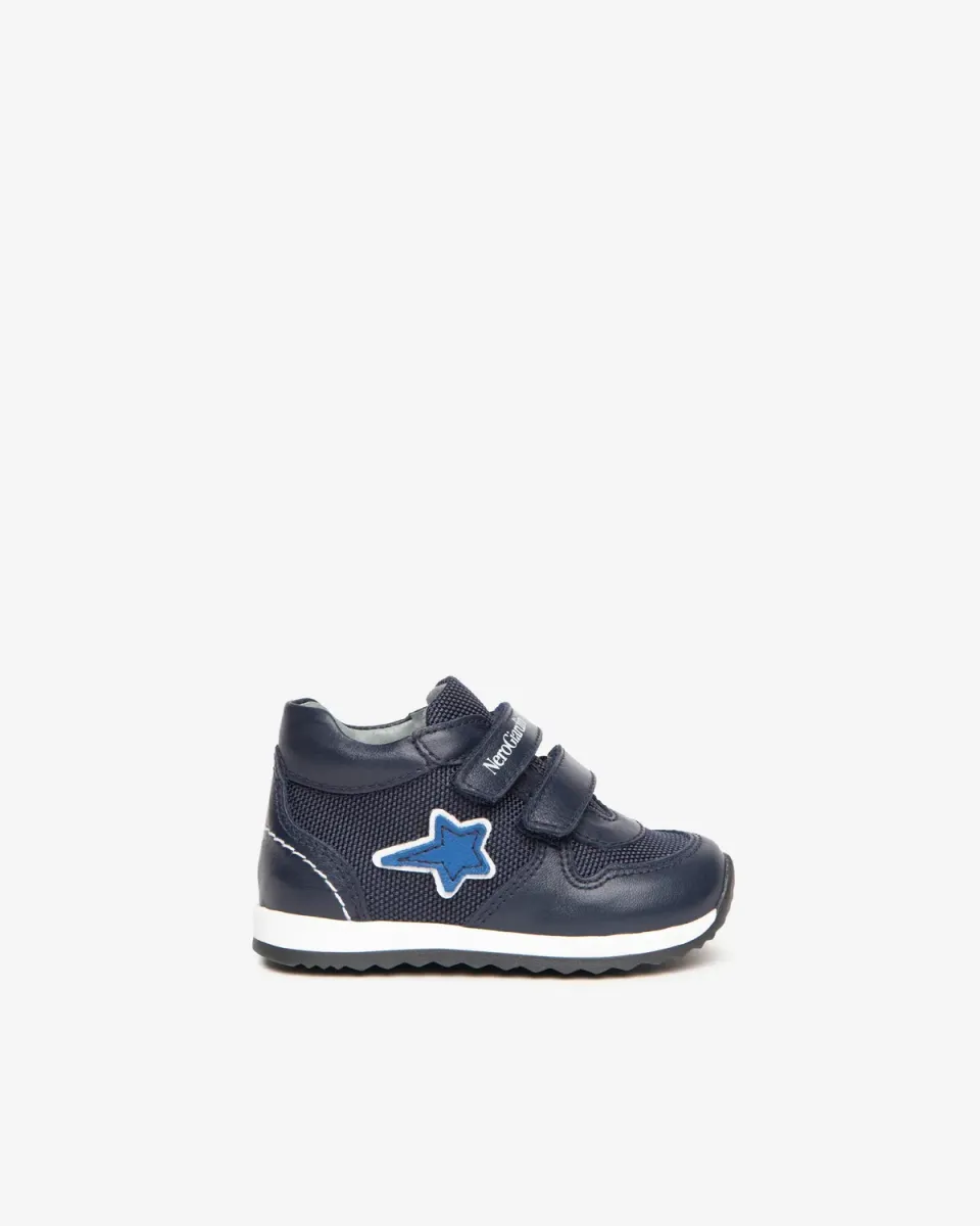 NeroGiardini Pantofi Sport Piele Baieti Velcro Primii Pasi