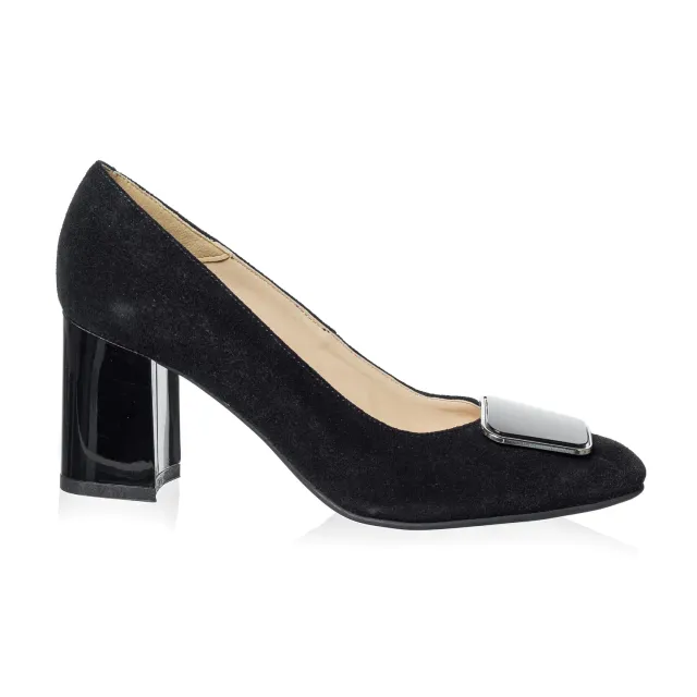 Catinca Shoes A25 NA pantofi piele negru antilopa
