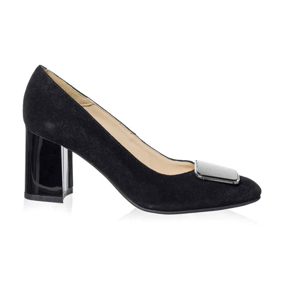Catinca Shoes A25 NA pantofi piele negru antilopa