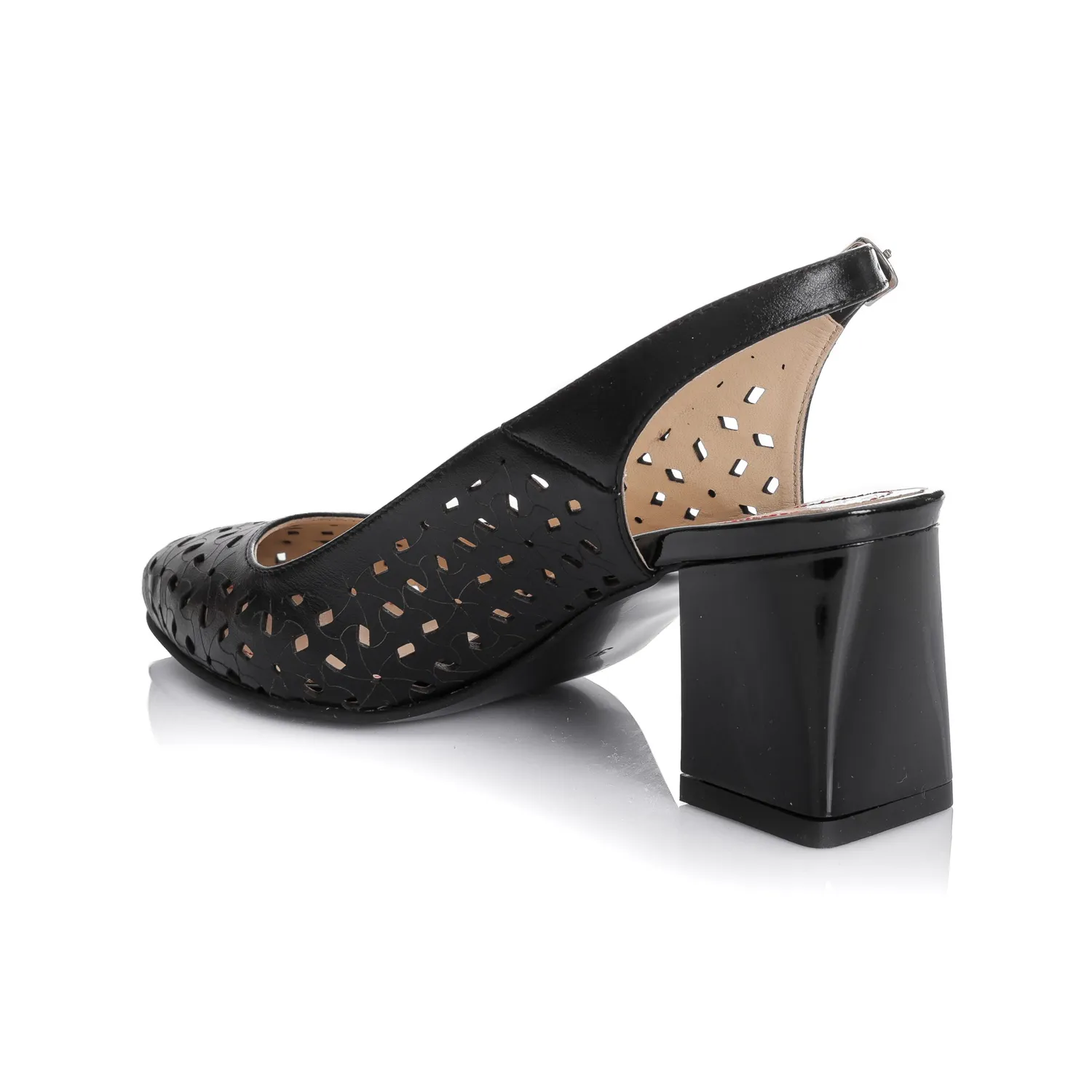 Catinca Shoes L728 NBP sandale dama piele naturala negru perforat