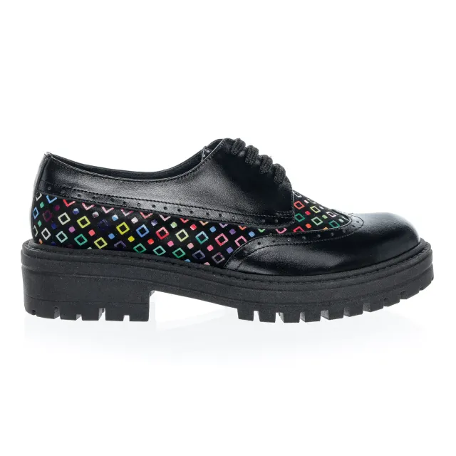 Catinca Shoes G9 NPC pantofi piele negru cu patrătele