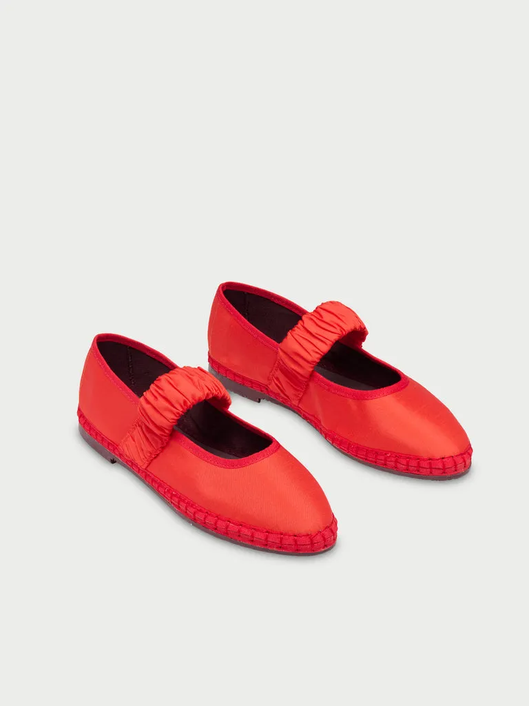 Flagelus Mafalda Ruby papuci rosii de matase