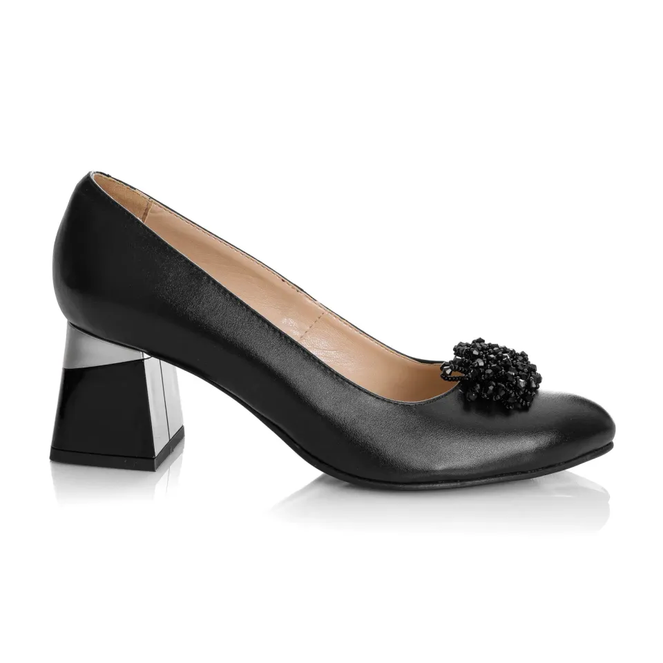 Catinca Shoes A61 N pantofi dama negri piele box clasici