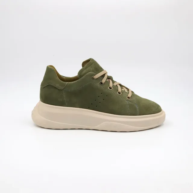 Lucas Shoes 5101 RV sneaker verde velur piele