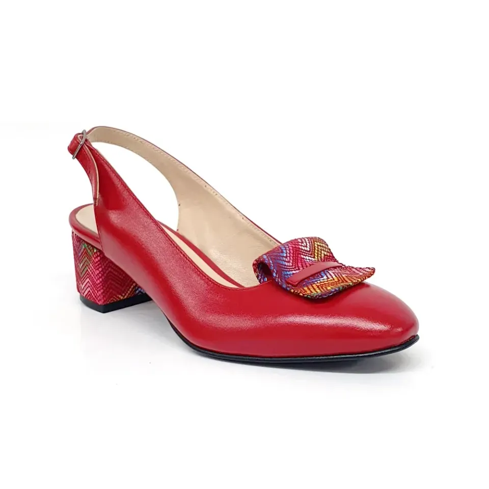Catinca Shoes A85 RM sandale dama piele rosu mozaic