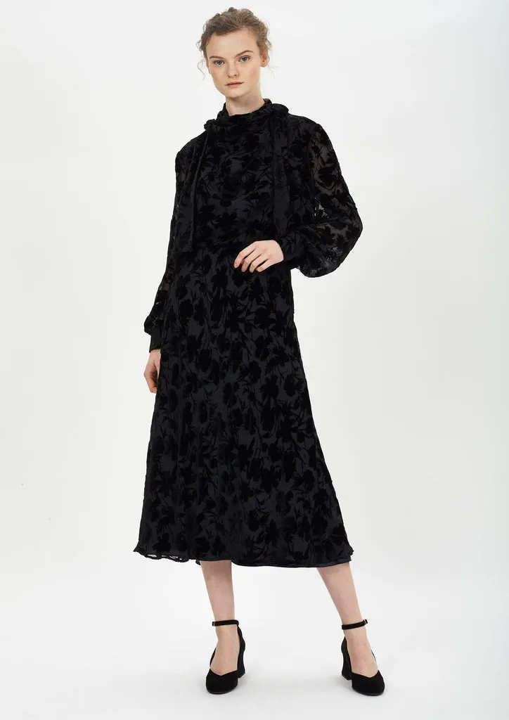 Flagelus Ginevra Bolero negru catifea devore