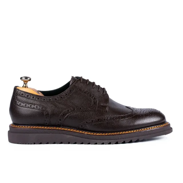 Lucas Shoes Casual 555 pantofi maro bizon piele pictata