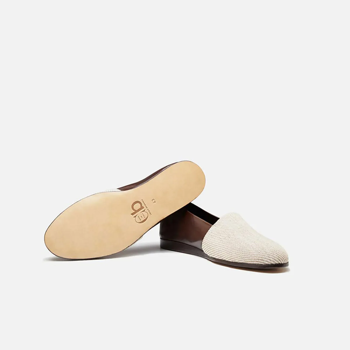 Cecilia Bringheli Amalfi espadrile bej bumbac piele maro