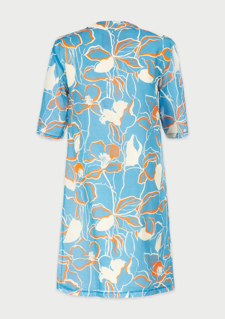 Flagelus Shan Yu Blue caftan albastru imprimat