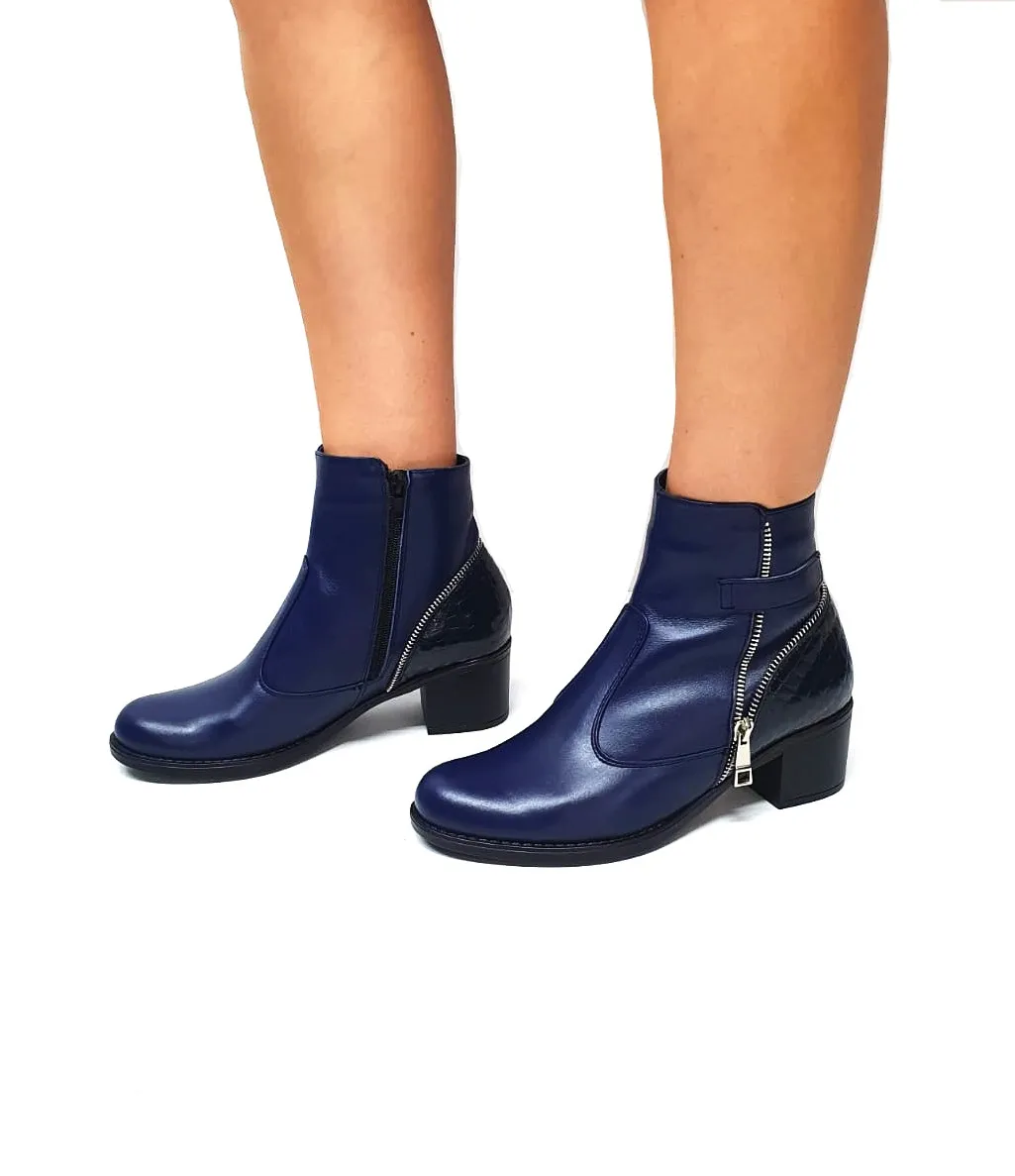 Catinca Shoes GX51 ghete dama piele bleumarin croco