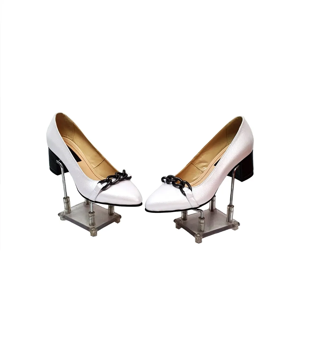 Catinca Shoes A11 ASB pantofi dama alb sidef piele