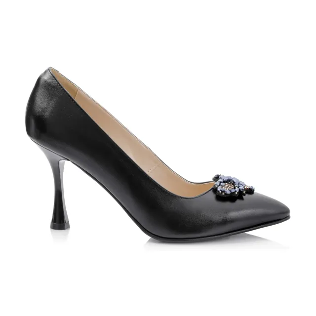 Catinca Shoes A67 NB pantofi dama negru box piele naturala