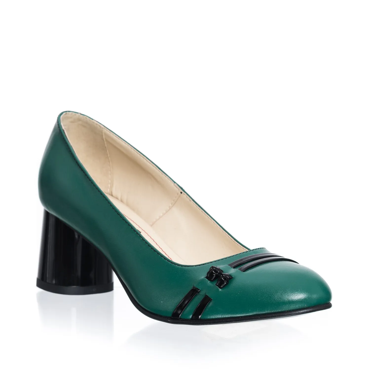 Catinca Shoes 55 VN pantofi dama piele verde cu negru