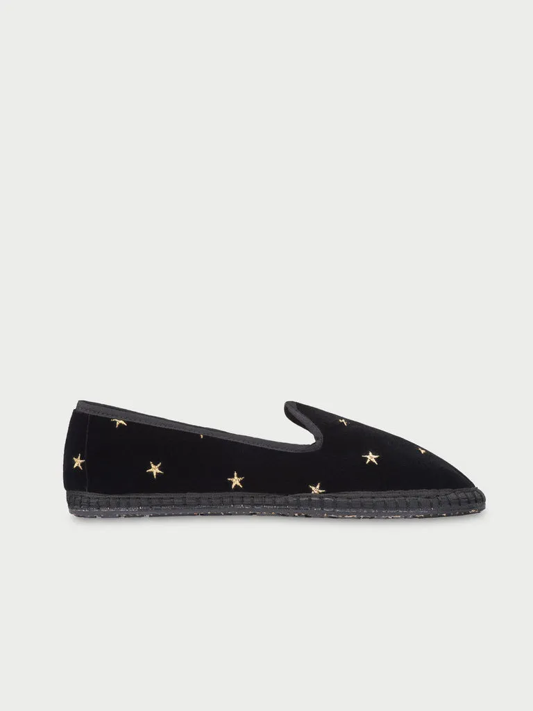 Flagelus Ethel slippers dama negri catifea stele