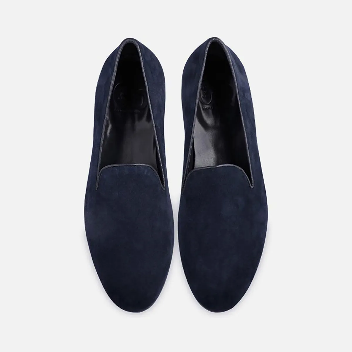 Cecilia Bringheli Positano pantofi slip-on albastri piele intoarsa