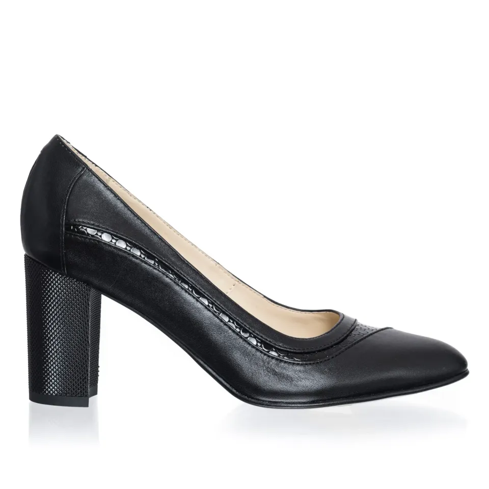 Catinca Shoes 163 NP pantofi dama piele negru puncte