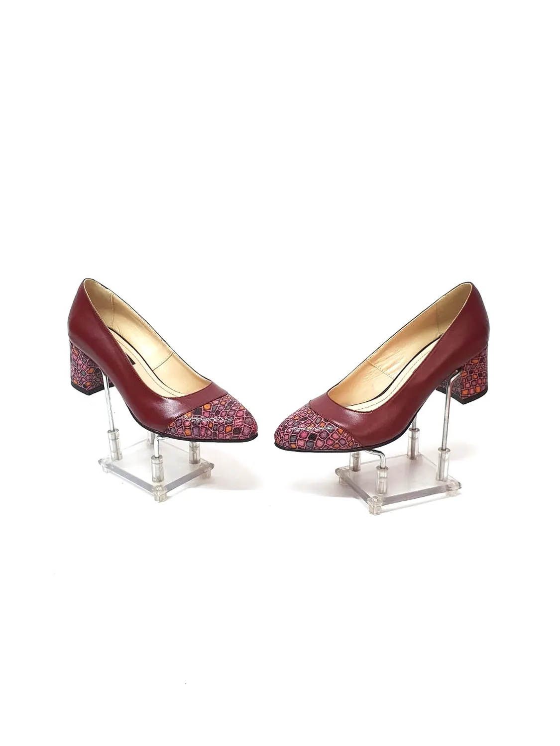 Catinca Shoes A3 BPB pantofi dama piele bordo pietre