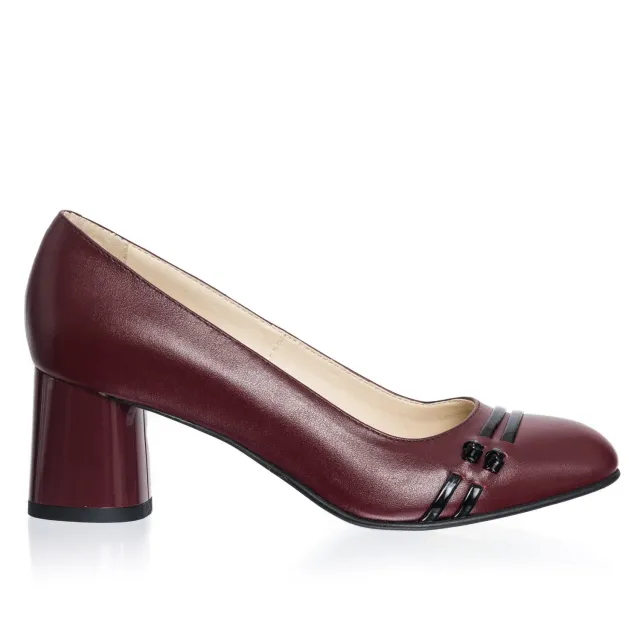 Catinca Shoes 55 BON pantofi dama piele bordo cu negru