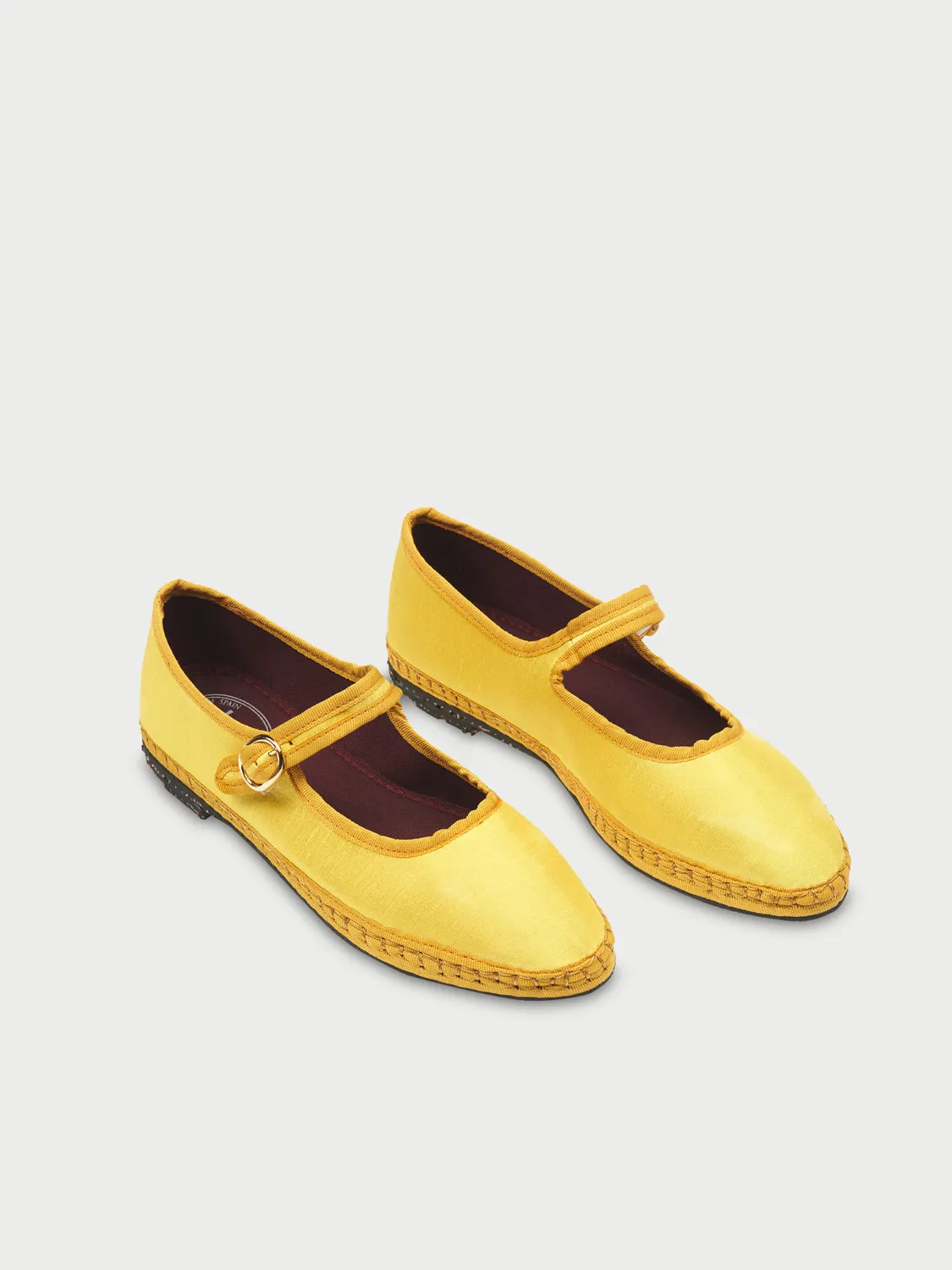 Flagelus Esther pantofi Mary Jane galben matase