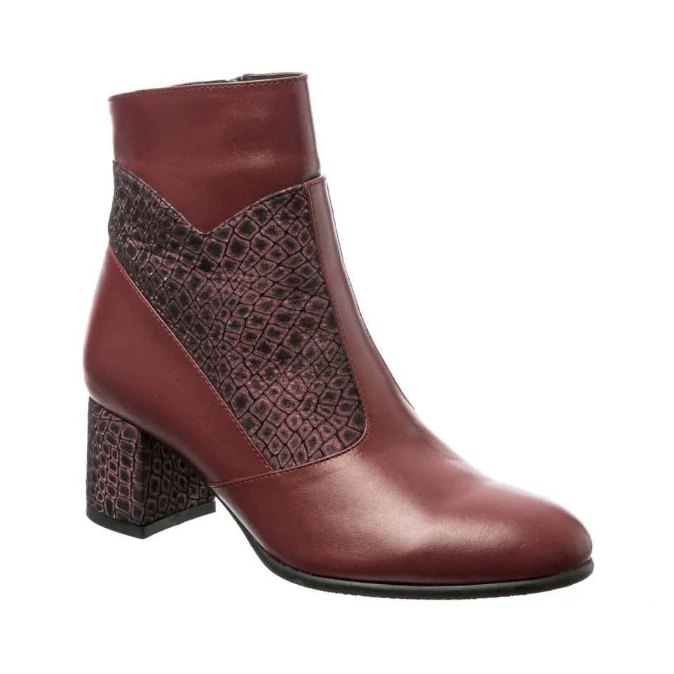 Catinca Shoes GX50 BOP ghete dama piele naturala bordo pietre