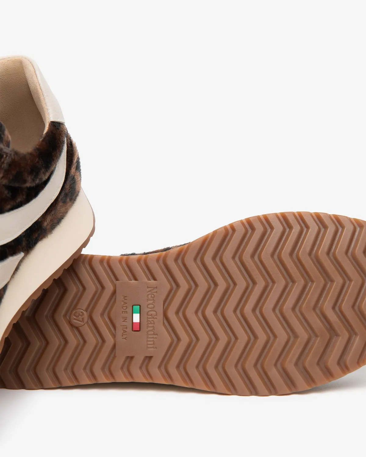NeroGiardini sneakers dama piele par vitel cu siret