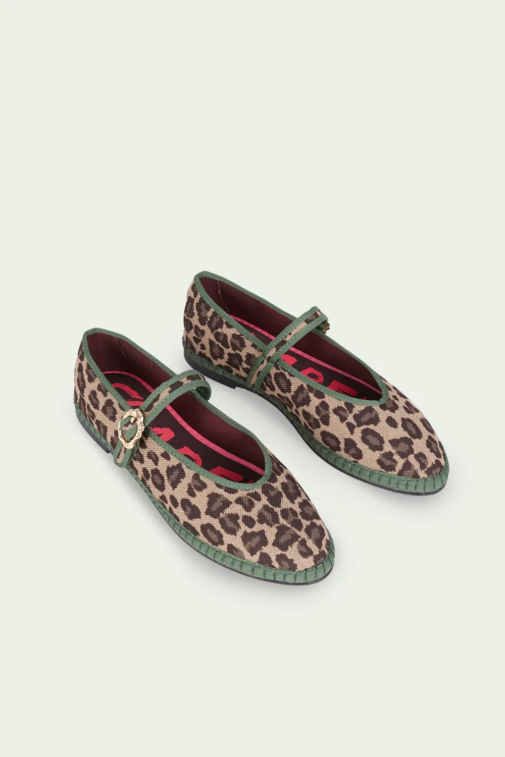 Flagelus Pierre Leopard Green pantofi in animal print