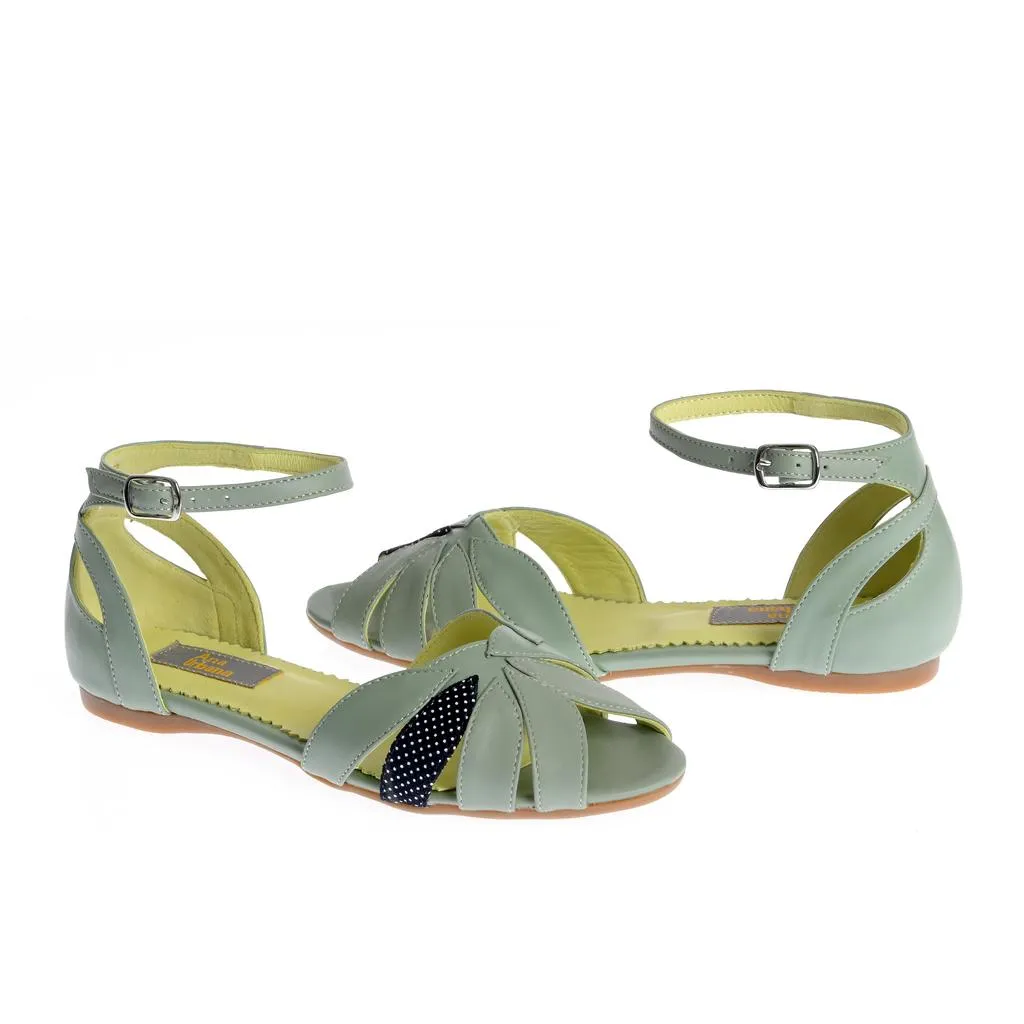 Ana Urbana Santa Barbara sandale piele verde mentă