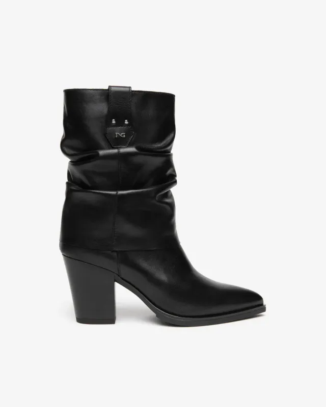 NeroGiardini cizme western dama piele toc 80 mm