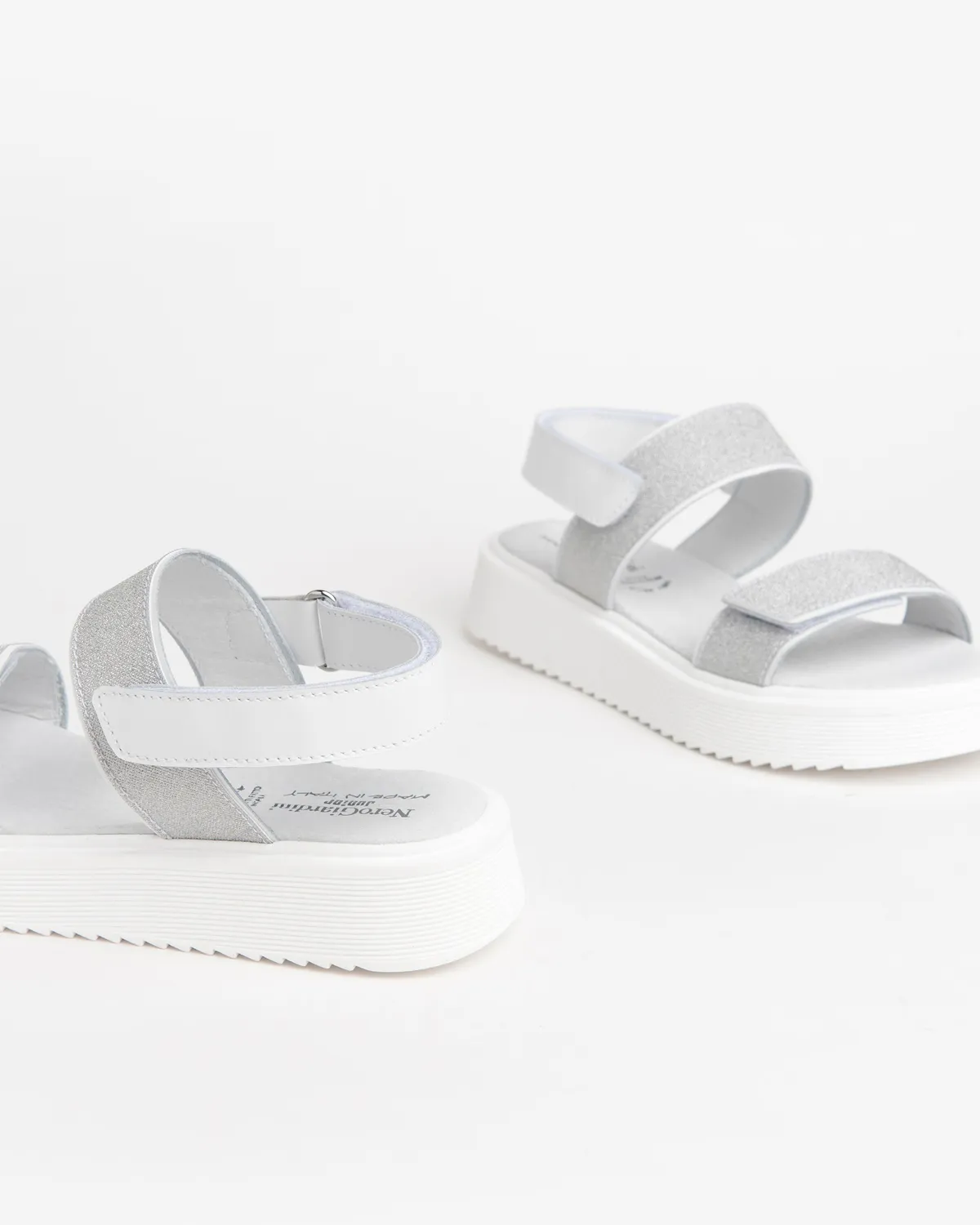Sandale NeroGiardini fete velcro sclipici