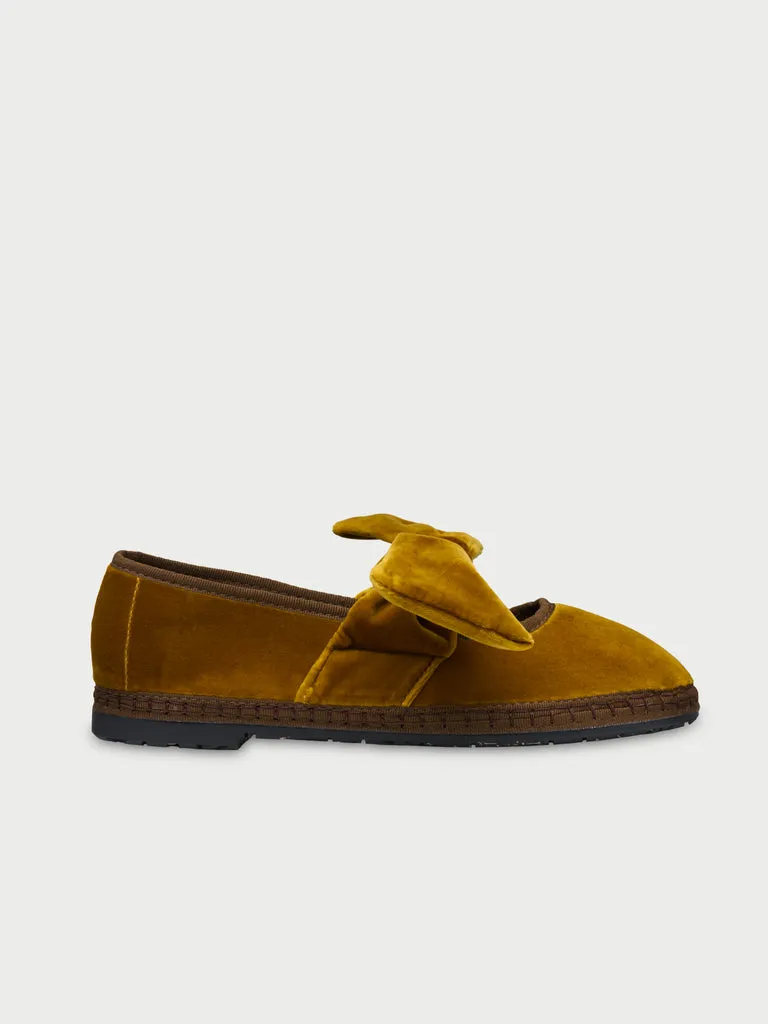 Flagelus Lyra Ochre slip-on ocru catifea funda