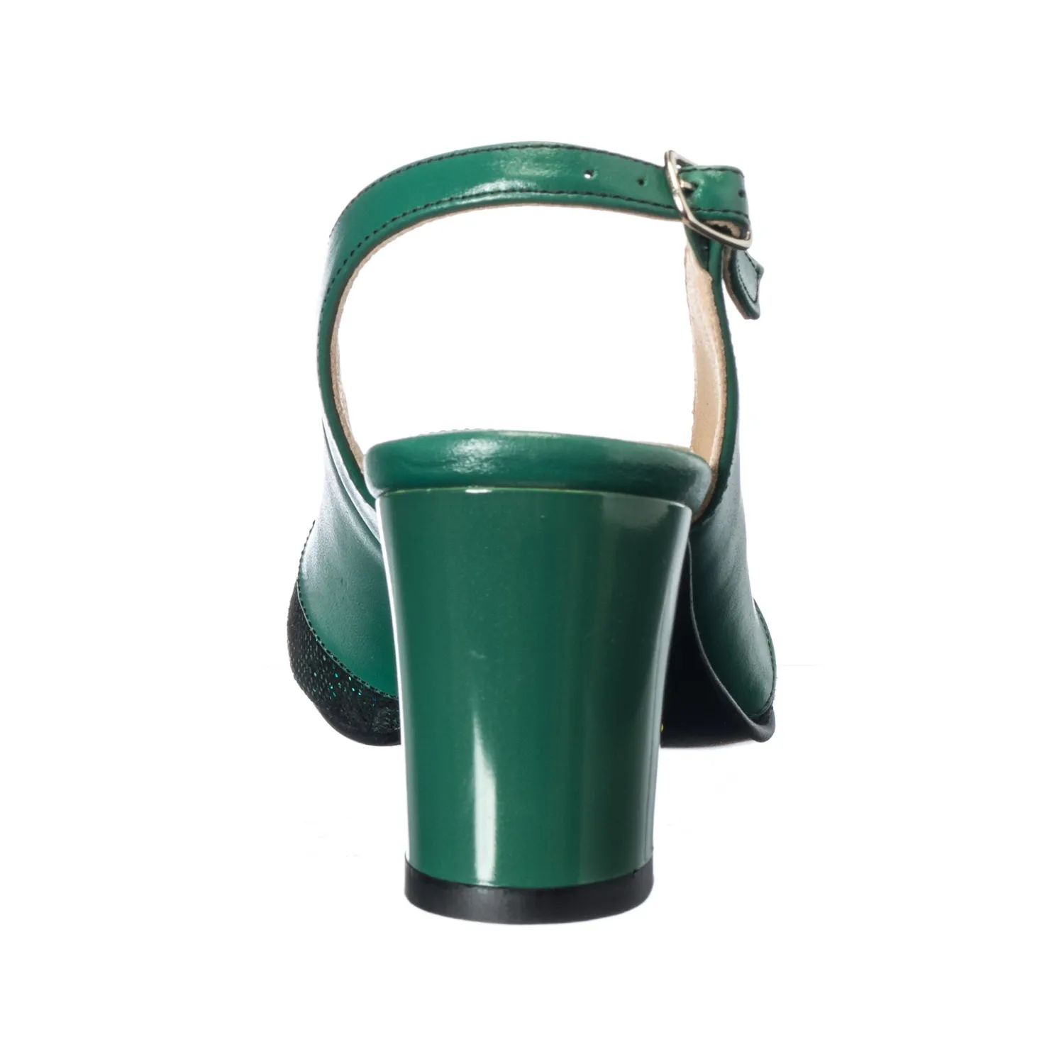 Catinca Shoes A101 VSC sandale piele verde sclipici