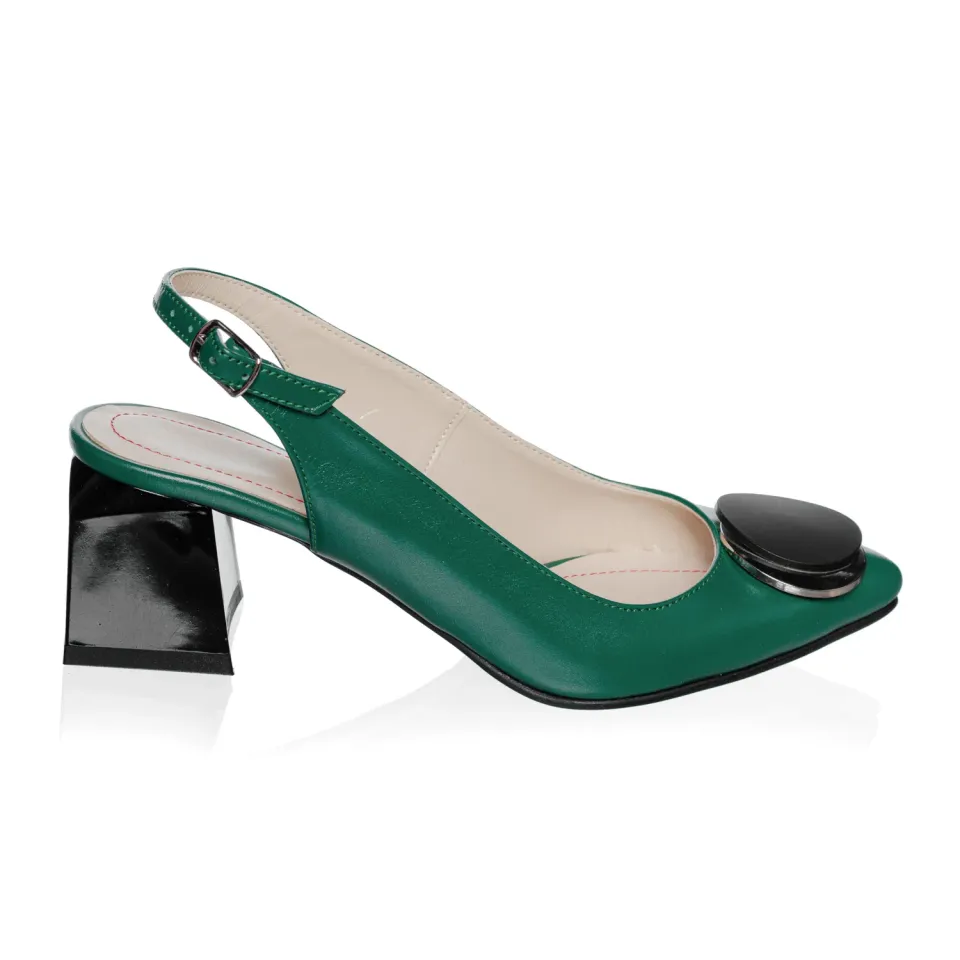 Catinca Shoes D32 VB sandale damă verde box piele