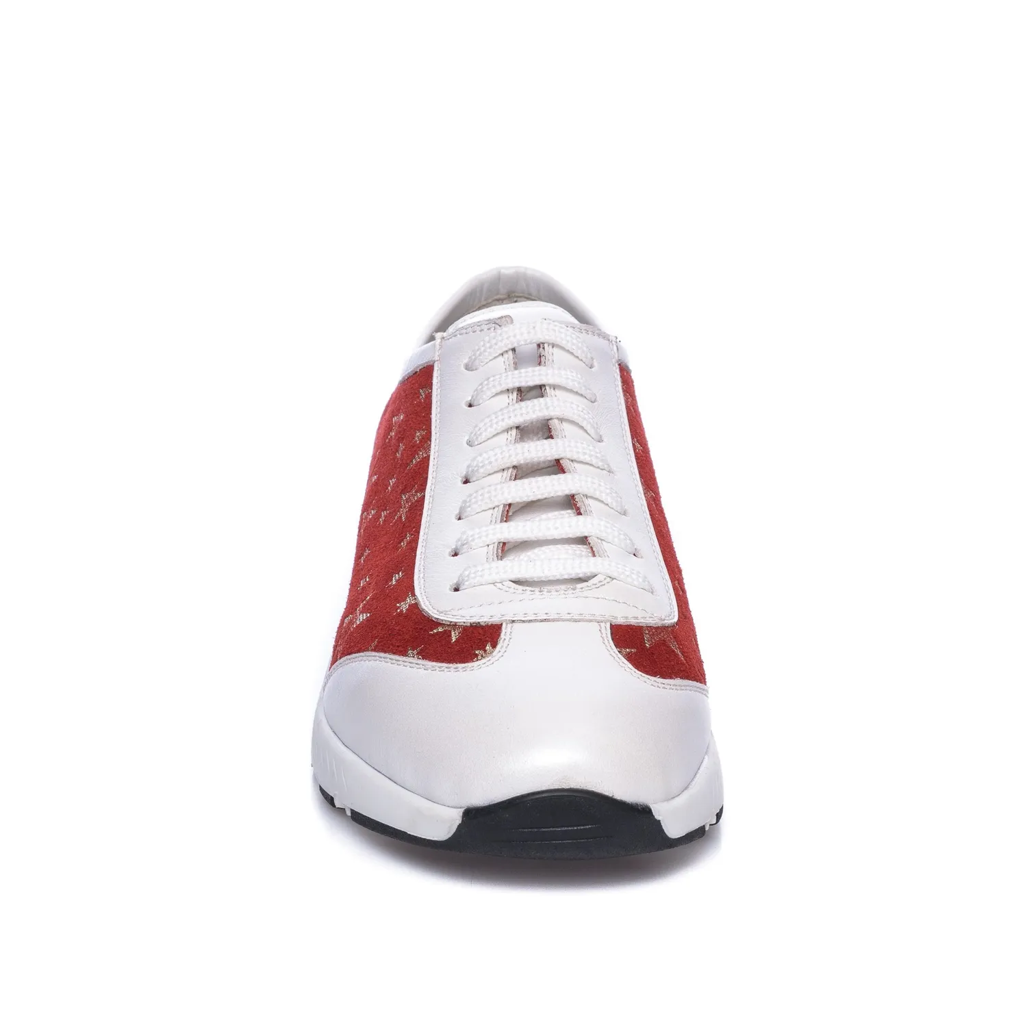 Catinca Shoes AD8 ASR pantofi sport piele alb cu stele rosii
