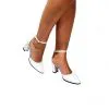 Catinca Shoes D14 AS sandale dama alb sidef piele