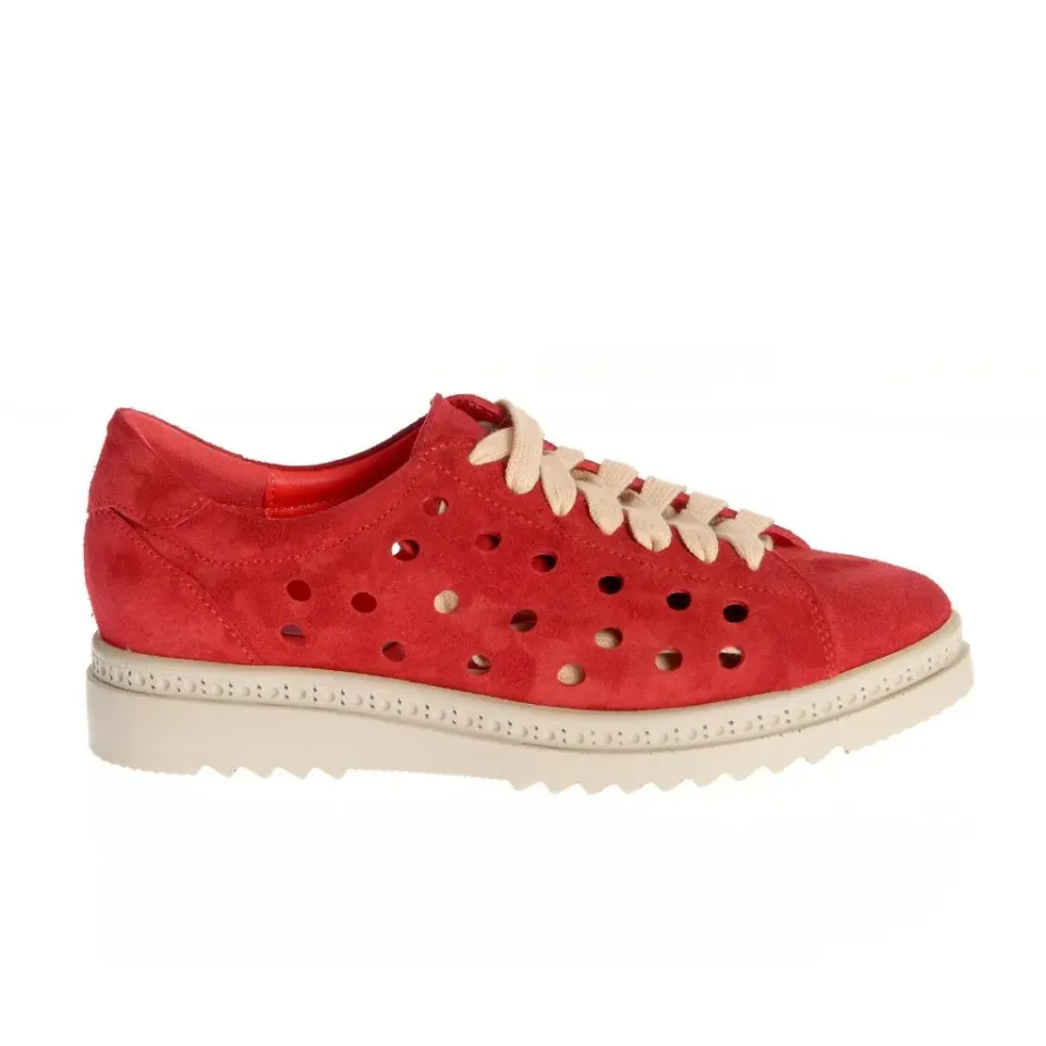 Ana Urbana Shoes Boston pantofi casual rosii piele intoarsa