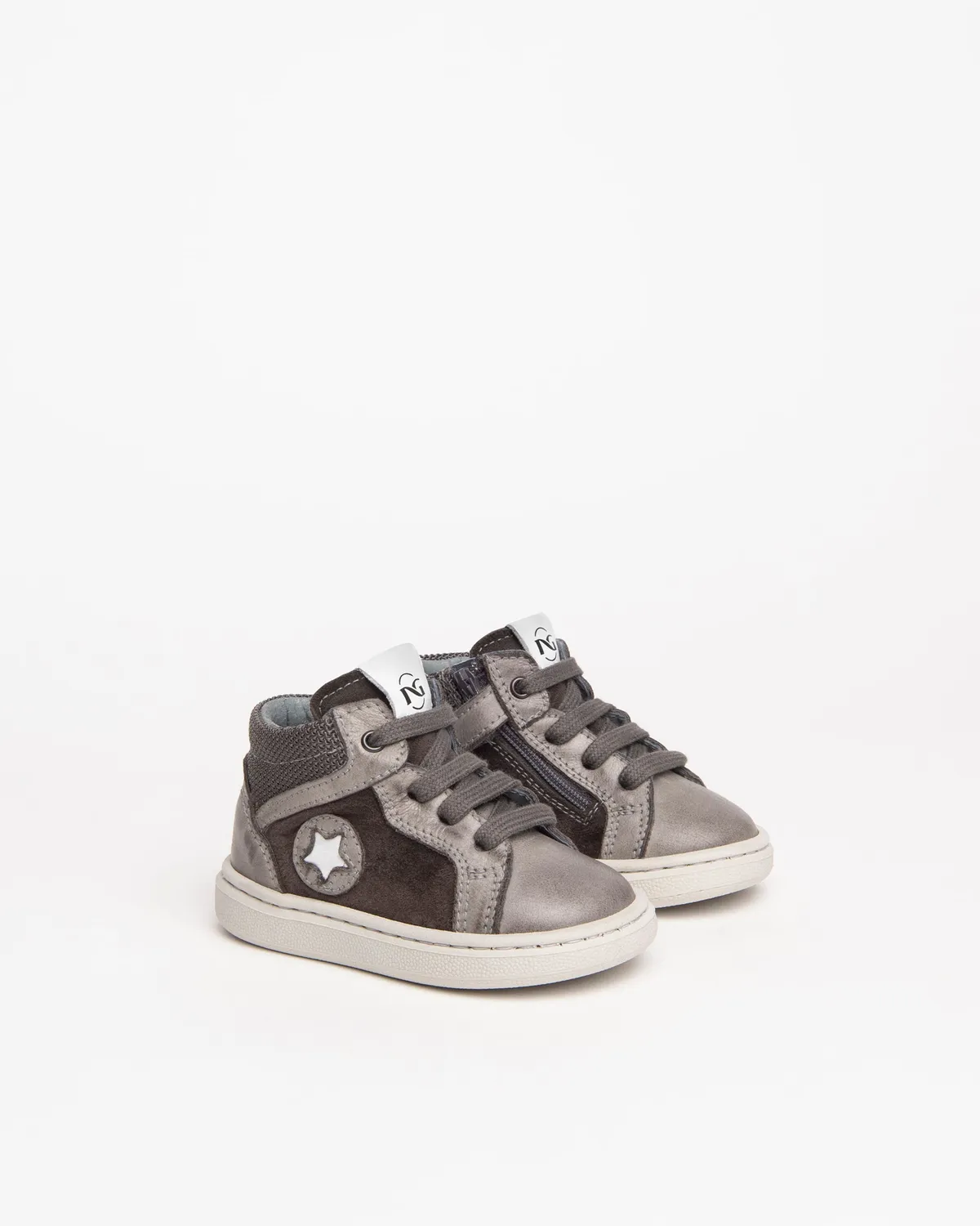 NeroGiardini pantofi sport piele băieți cu fermoar