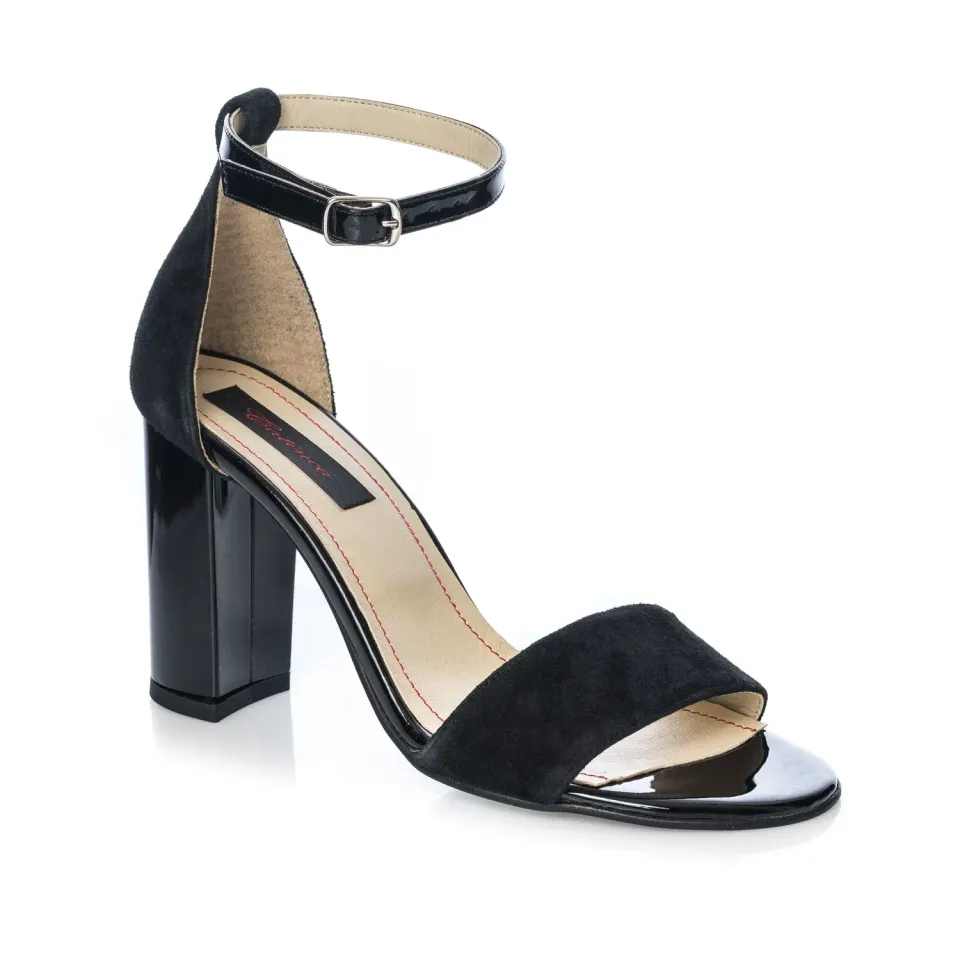 Catinca Shoes S10 NA sandale piele negru antilopa
